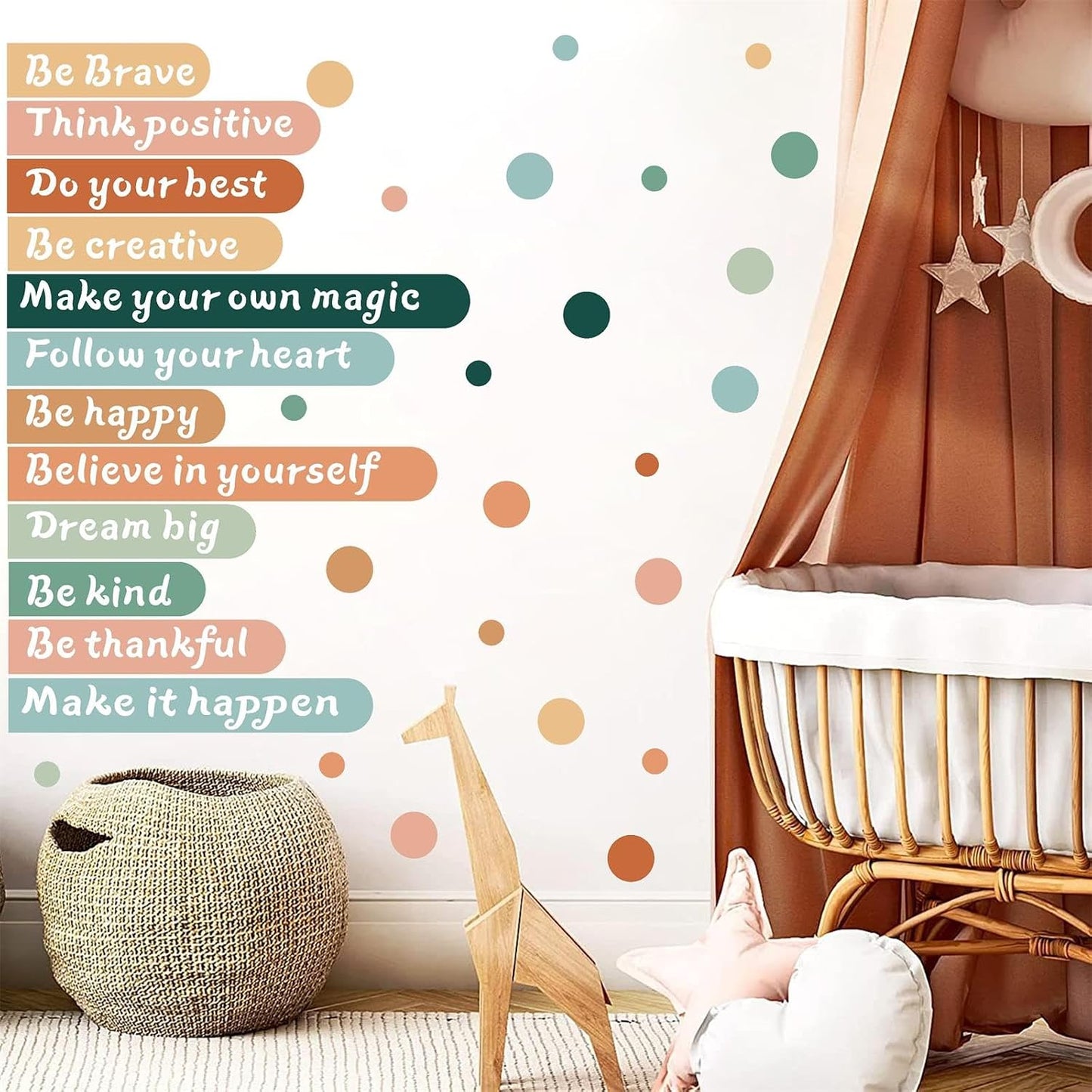 Colorful Inspirational Wall Sticker Decor Motivational Quotes Wall Stickers Positive / Boho Quotes