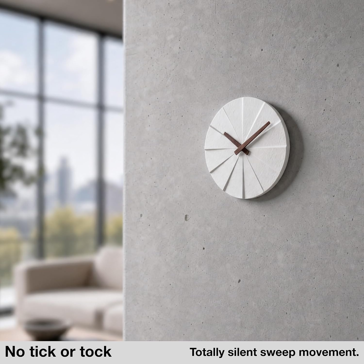 Driini Staircase Modern Wall Clock - Unique Frameless Concrete Design - Contemporary, Minimalist Decor; No Numbers
