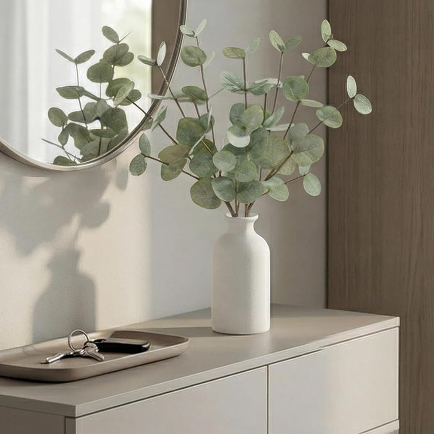 Faux Plants / 15" Artificial Eucalyptus Stems Potted Plant / Eucalyptus Plant