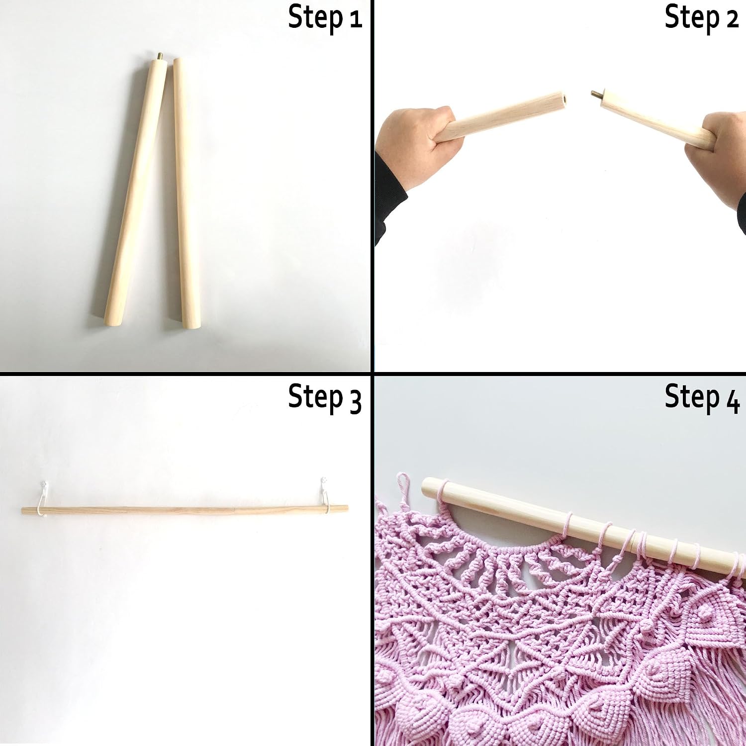 Large Macrame Wall Hanging Boho Beaded Curtain for Window Macrame Bedroom Headboard Living / Khaki