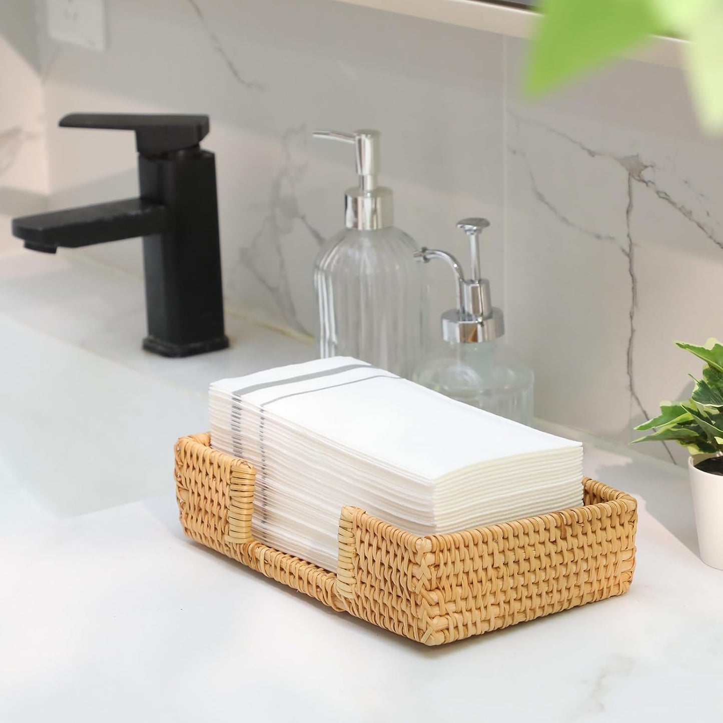 9. . 4" Wicker Napkin Tray / 5 x 6 x 2 / Set of 2