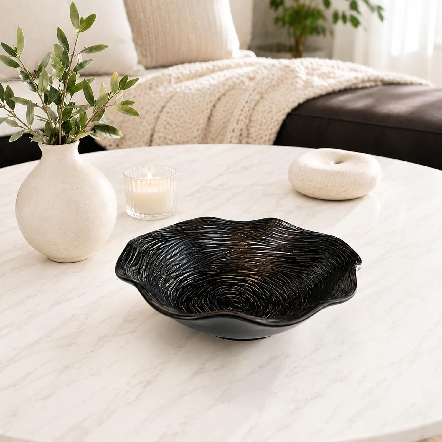 Ceramic Decorative Bowl / Black