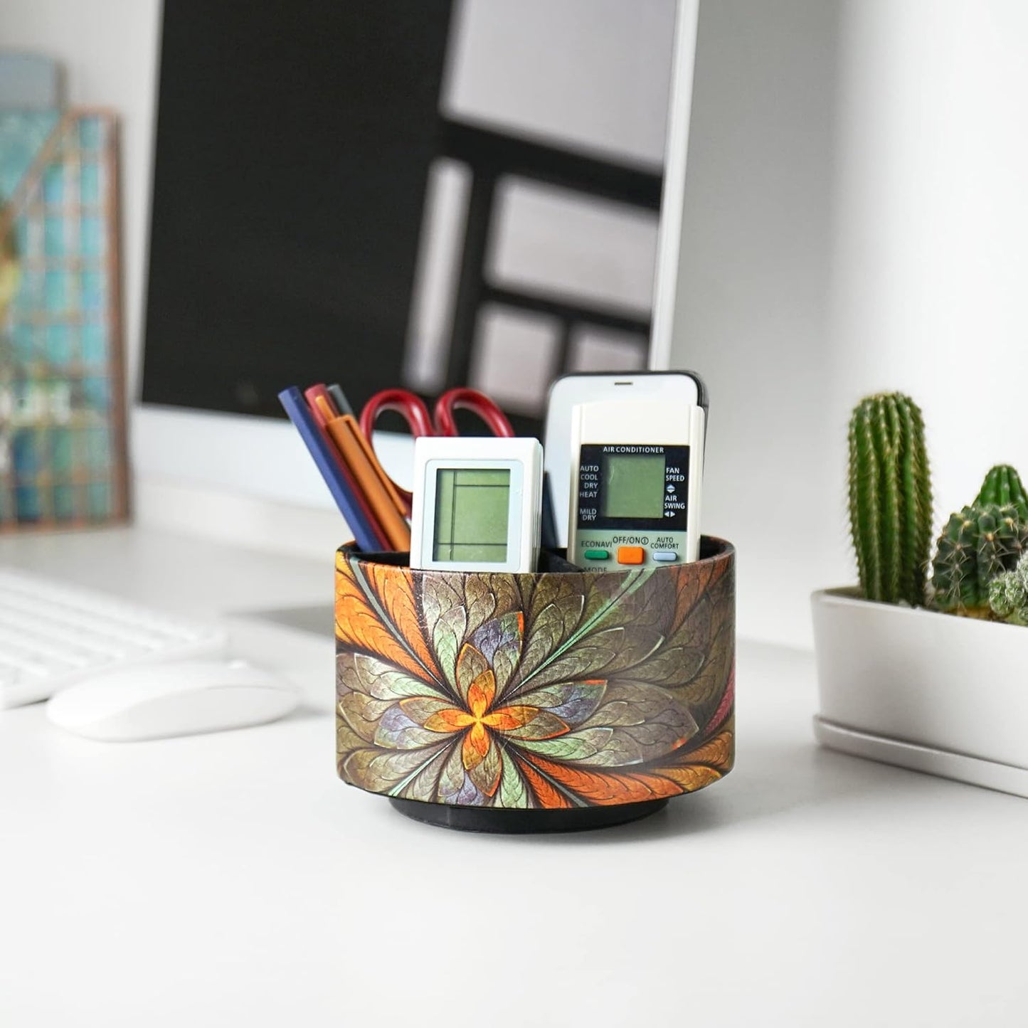 Remote Control Holder / 1-orange Flower / 360 Degree Rotation