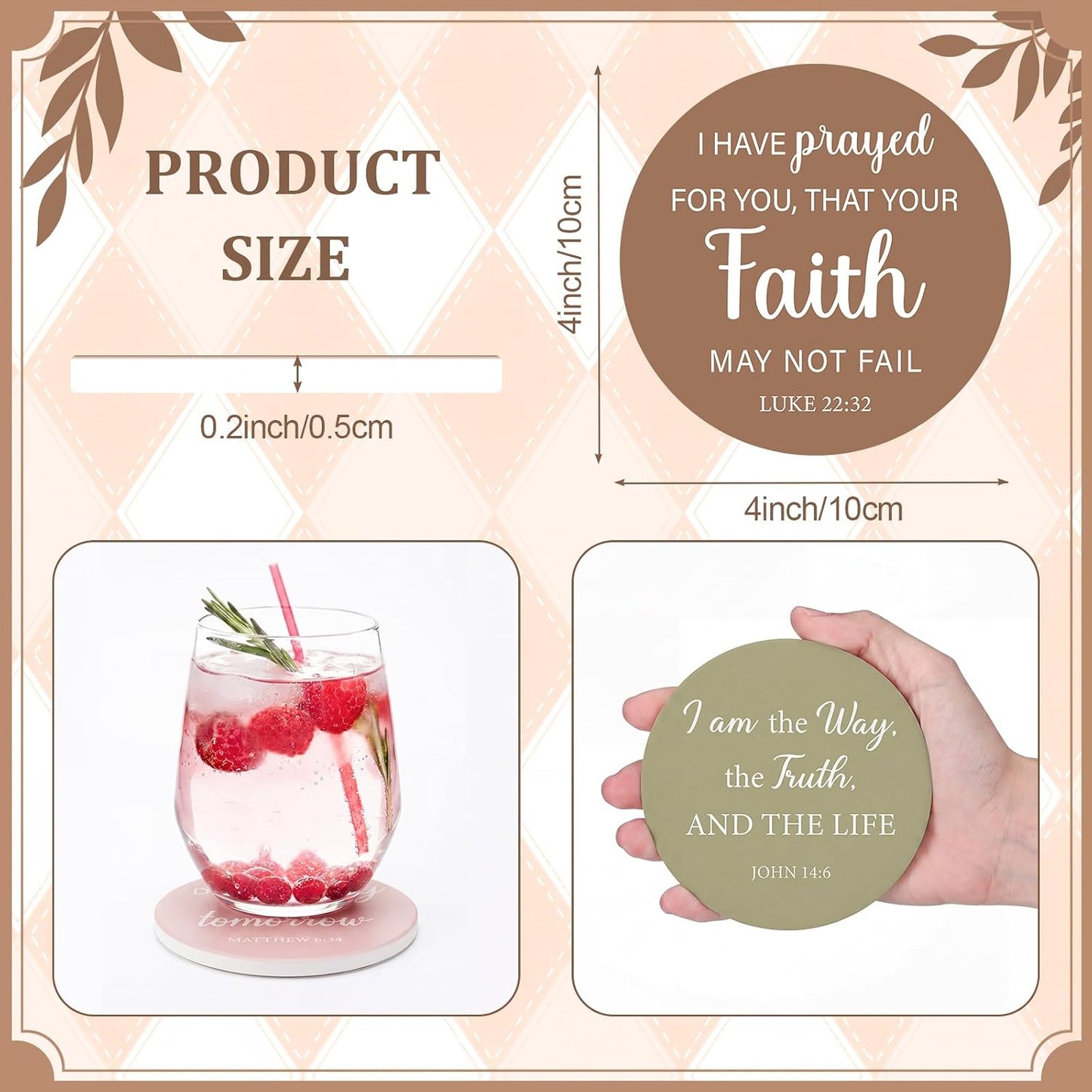 Holder Drink Coaster / Boho / Set of 6