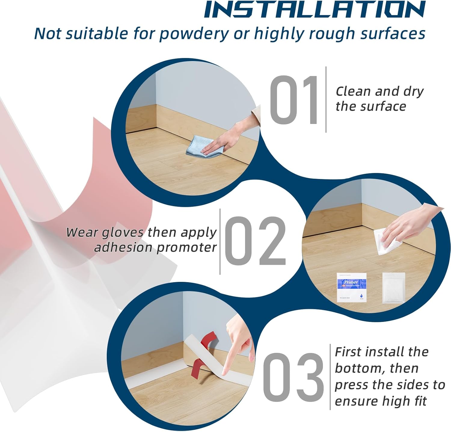 Shoe Molding for Floor Edge / 118 Inch / White