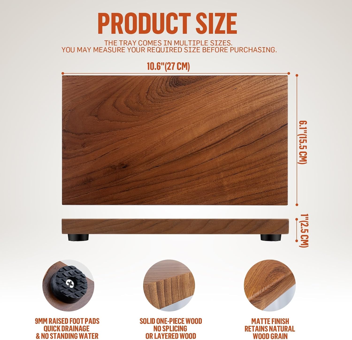 Kitchen Counter Wooden Pedestal Stand / Teak Wood / 10.6 x 6.1 x 1
