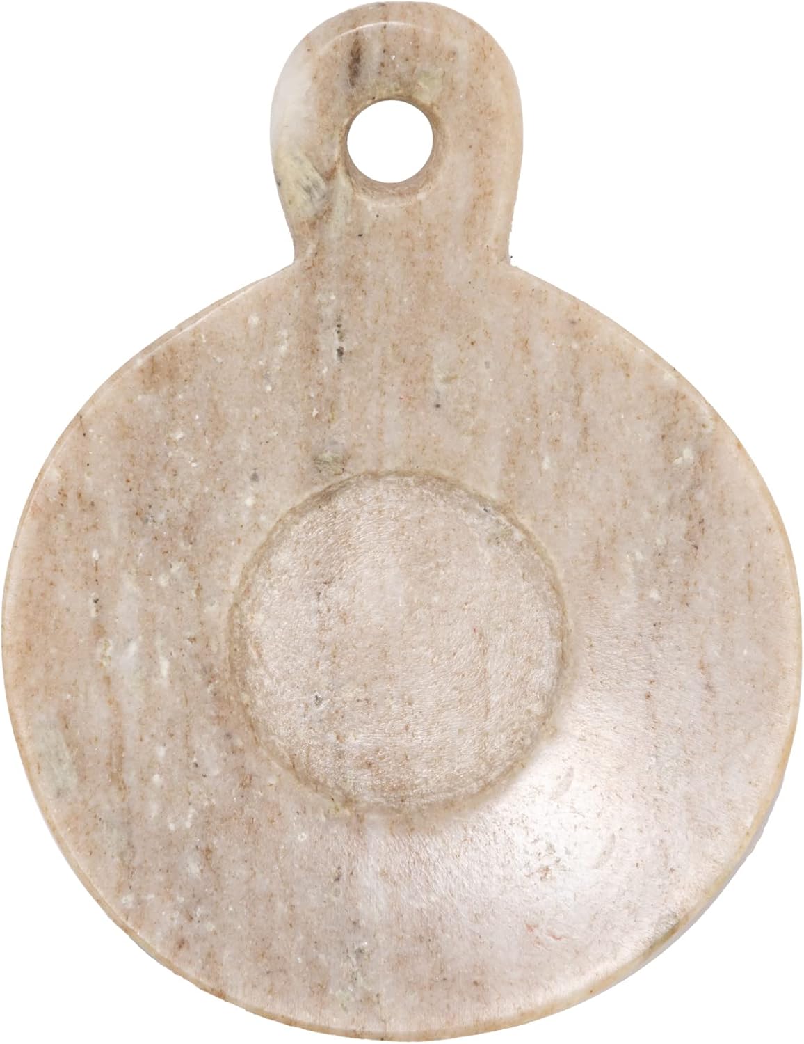 Hand-Carved Marble Dish / Beige / 5 x 4