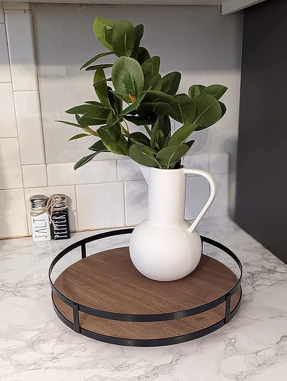 Metal Handle-Decorative Trays / Brown / 12 Inch