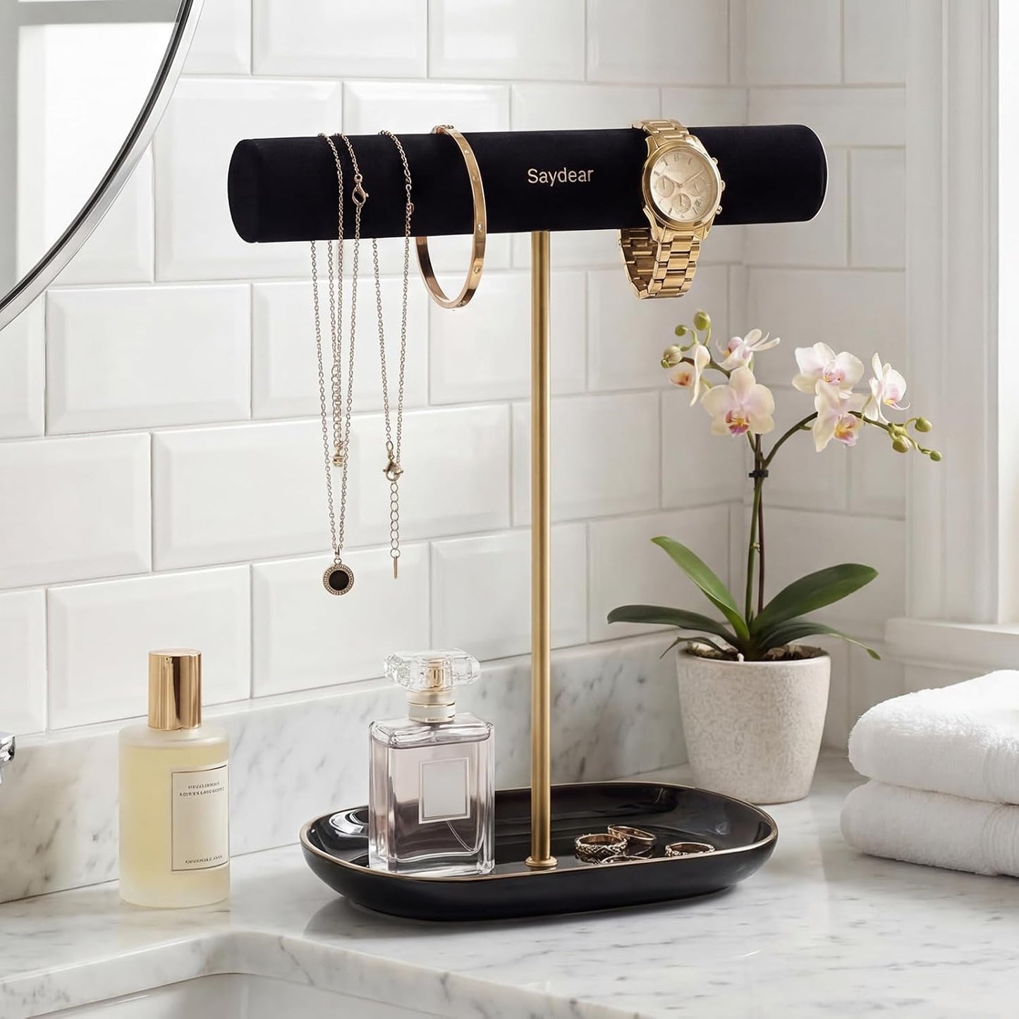 Ceramic Ring Dish Tray / Velvet Black