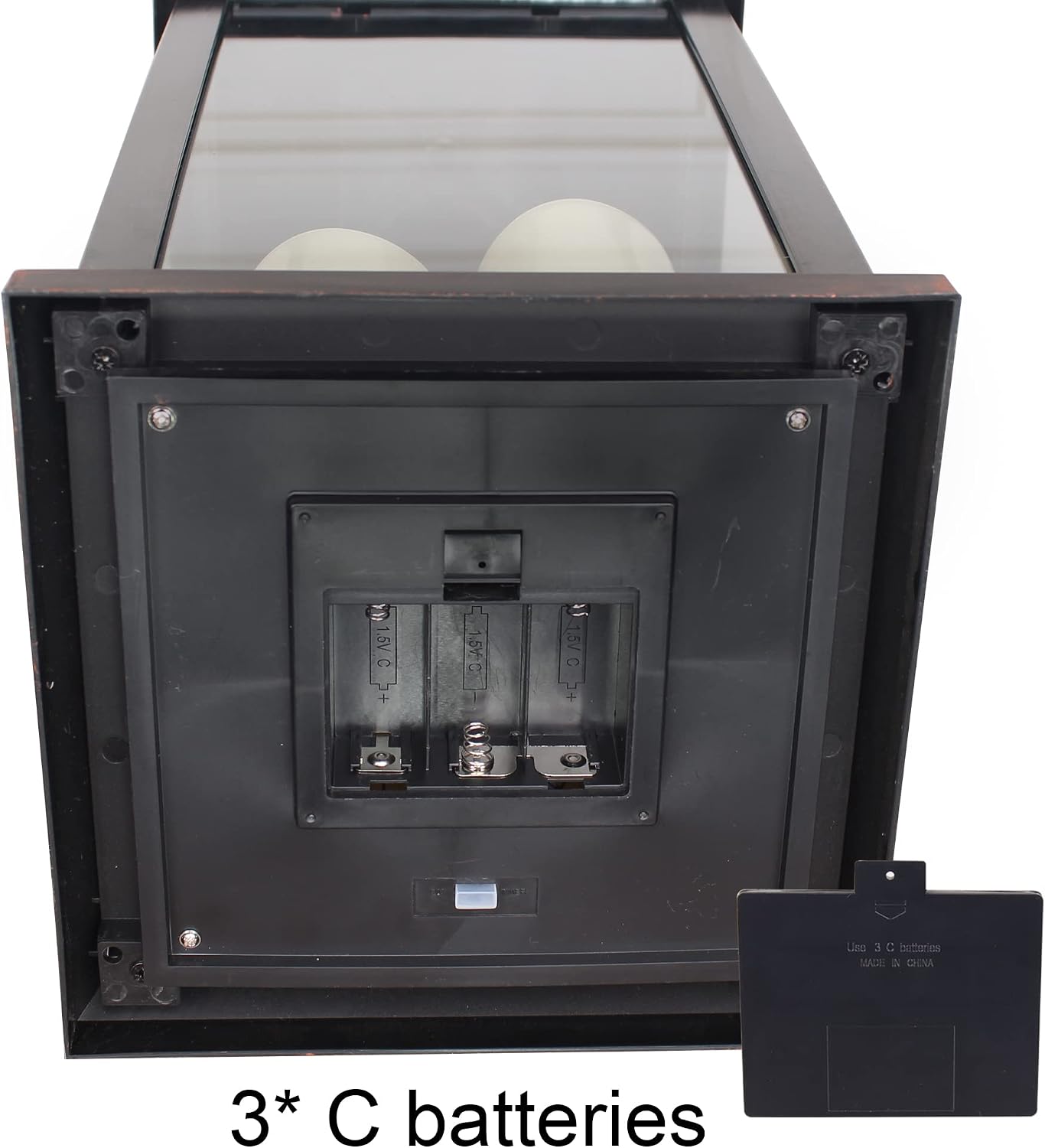 1Pack Decorative Lantern 24.80" H with Dancing Flame LED Timer Candle,ON/Off/Timer LED Candle with 6hours,Hanging