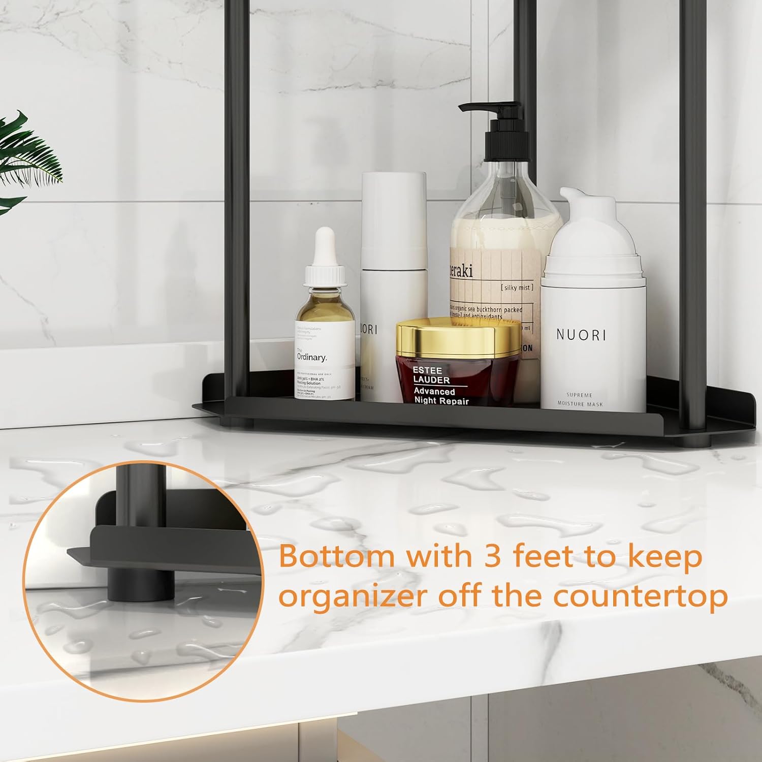 Makeup Countertop Organizers / Black 3 Tier