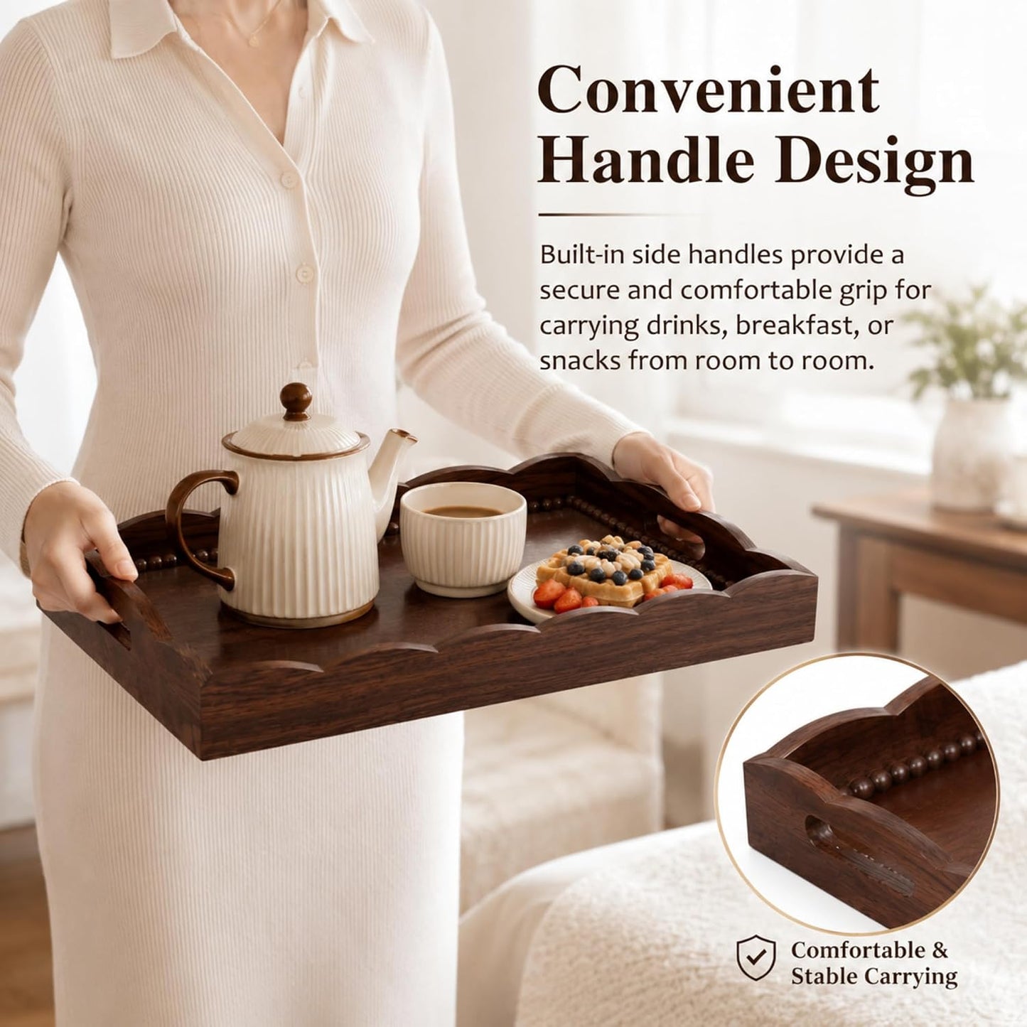 Wood Decorative Tray / 15 x 11