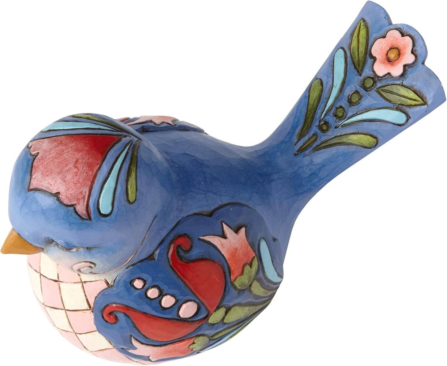 Jim Shore Heartwood Creek Bluebird of Happiness Floral Figurine / 4 Inch