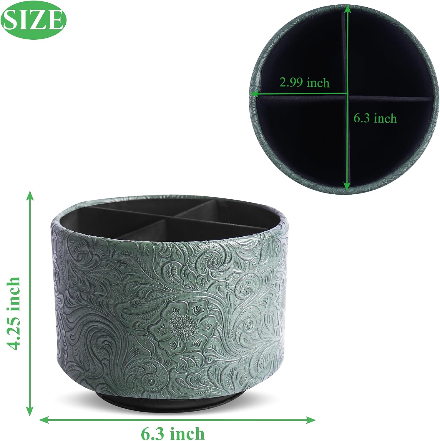 Remote Control Holder / 1-carved Cooper Green / 360 Degree Rotation