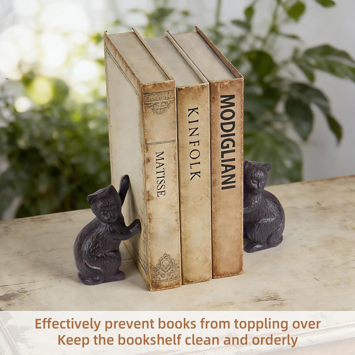 Decorative Cat Bookends / Black