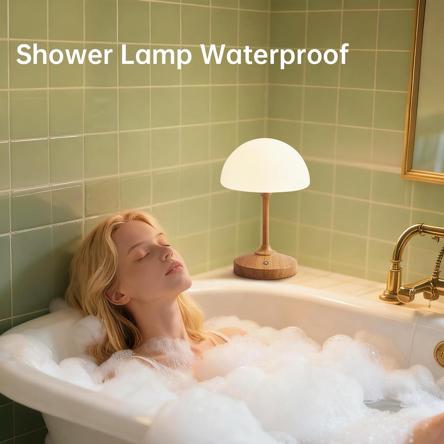 Mushroom Lamp Cordless Lamp Table Lamp,Outdoor Waterproof Shower Lamps,5000mAh Rechargeble Battery Operated Dimmable