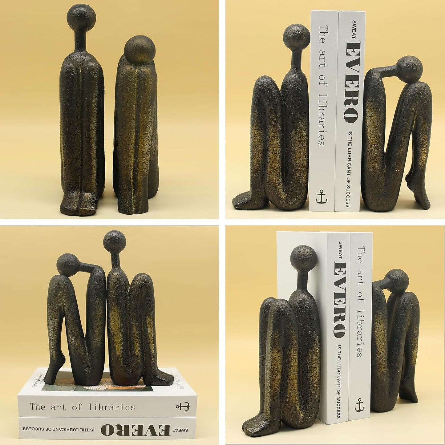 Book Ends / Non-Slip Book Holder / Bronze Colour