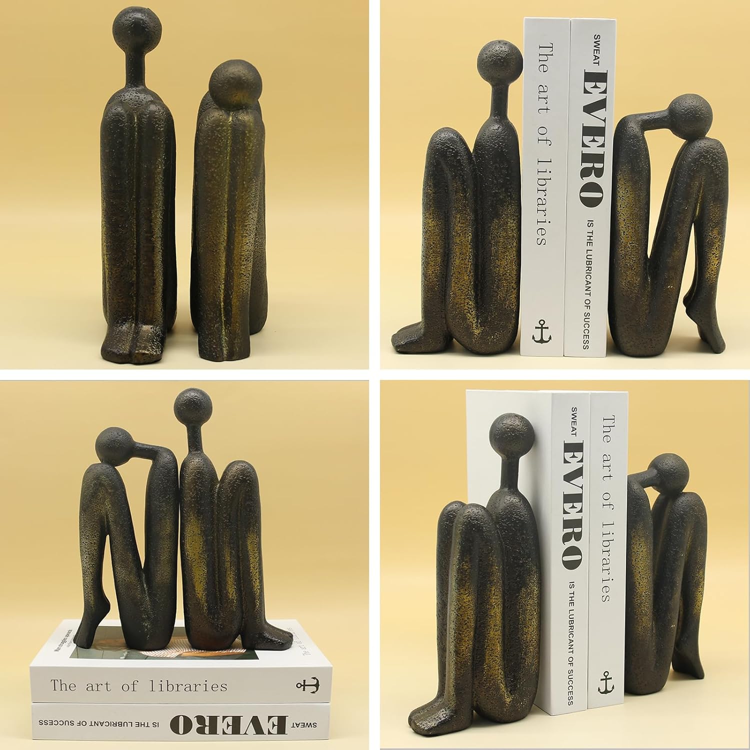 Book Ends / Non-Slip Book Holder / Bronze Colour