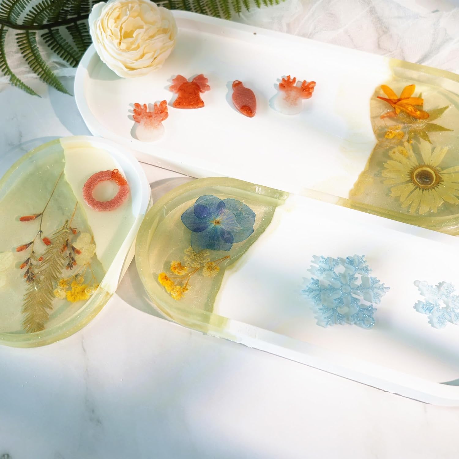 Jewelry Holder / 5.7'' Oval Tray Molds for Epoxy Resin / Oval Tray Resin Molds / Set of 5