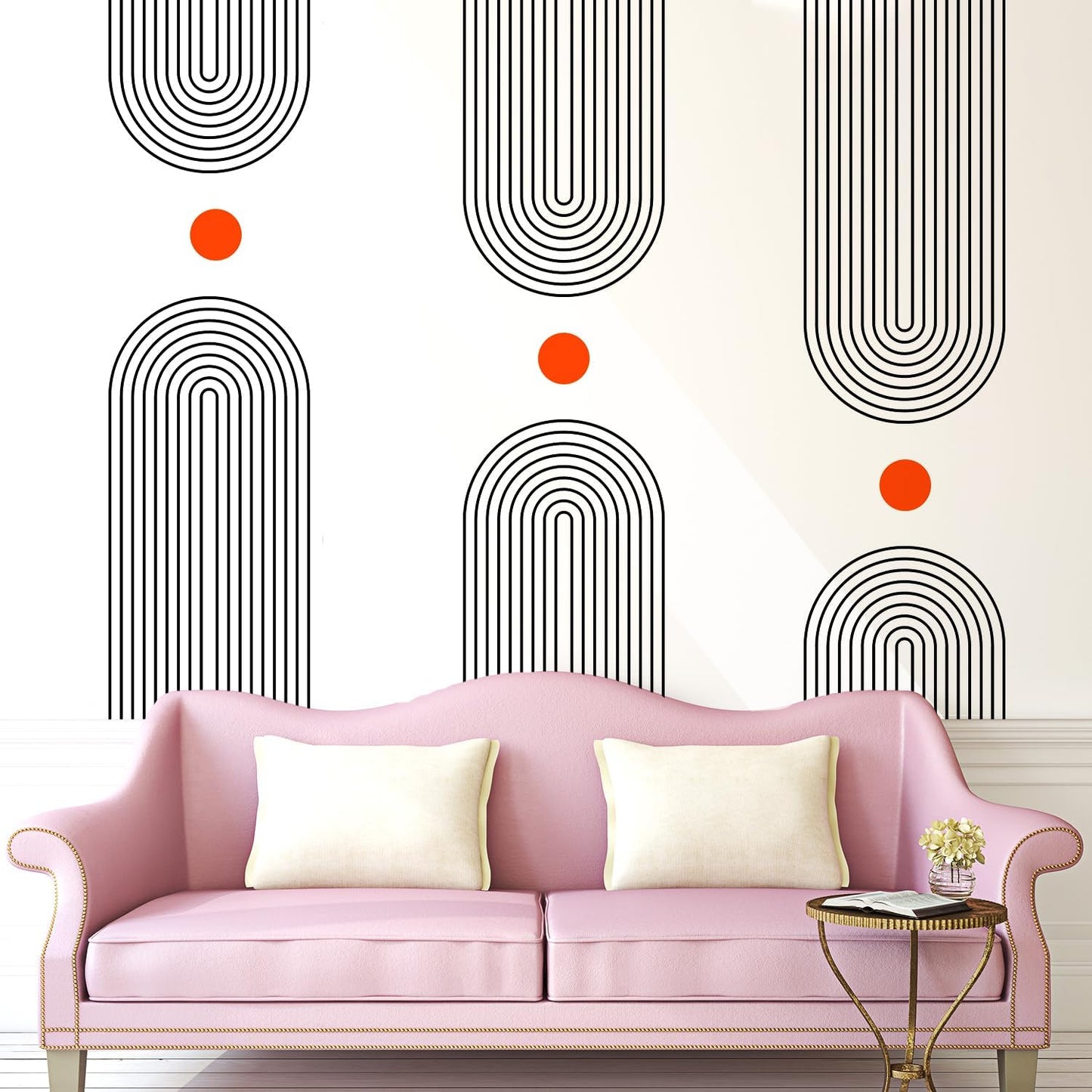 Boho Mid-Century Arch Wall Decals Peel and Stick / Boho#4 / Large