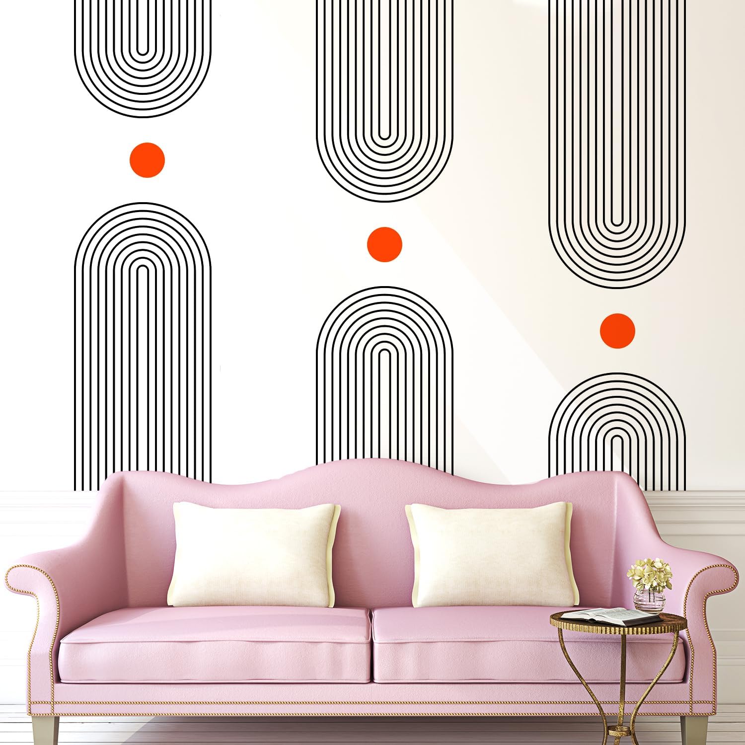 Boho Mid-Century Arch Wall Decals Peel and Stick / Boho#4 / Large