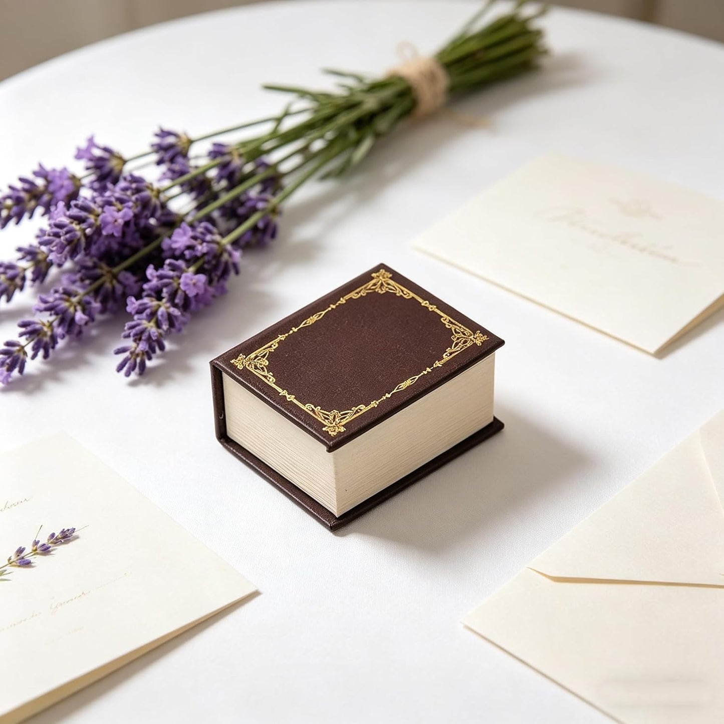 Book Shaped Ring Box / Brown-book
