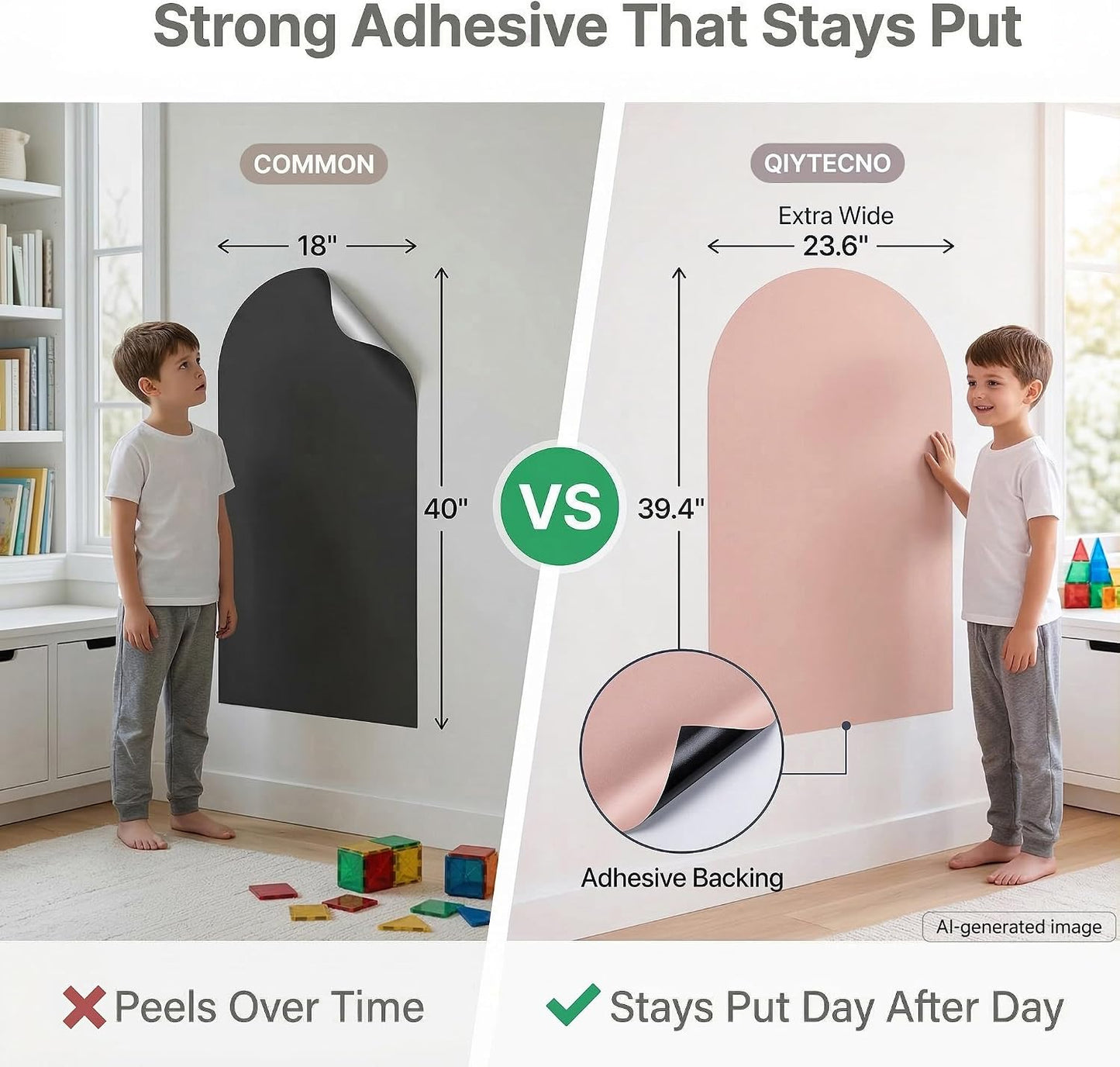 Magnetic Arch Wall Decal / Flesh Pink / 24"W x 39.4"H / 39.4 x 23.6