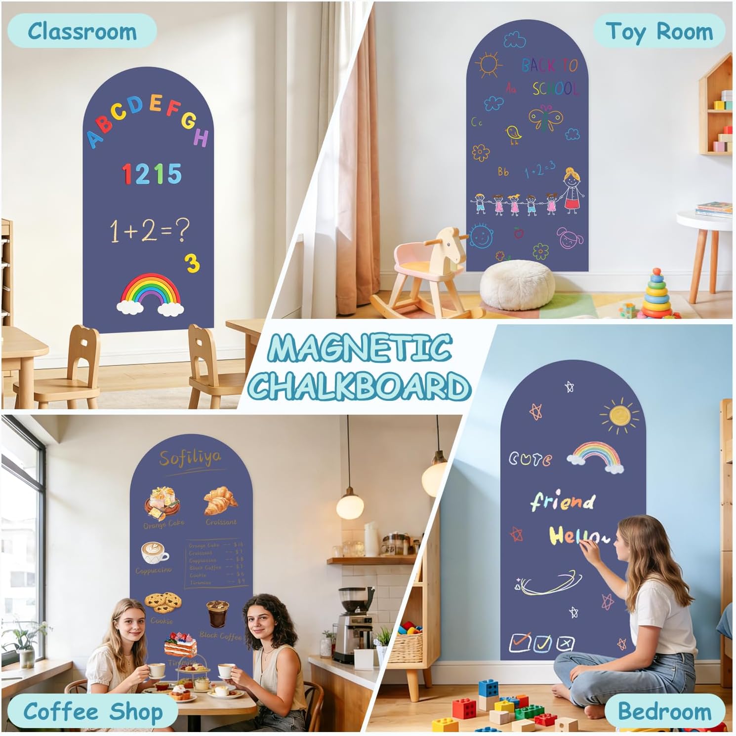 Bonus Magnet Letters & / 39.3"W x 17.5"H / Dusty Blue / 39.3 x 17.5