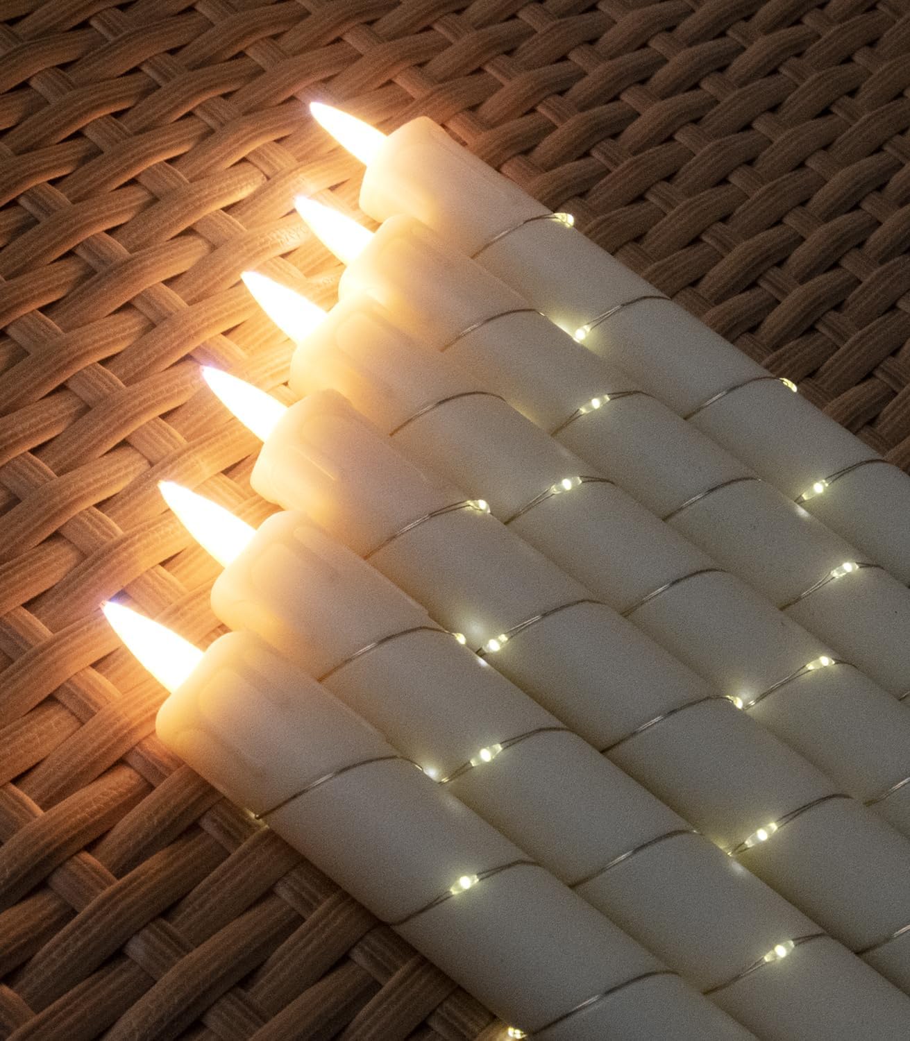 danip flameless Cone Candle, Patented Starlight String, with 11 Timing Key Remote Control, Battery Powered, Patented