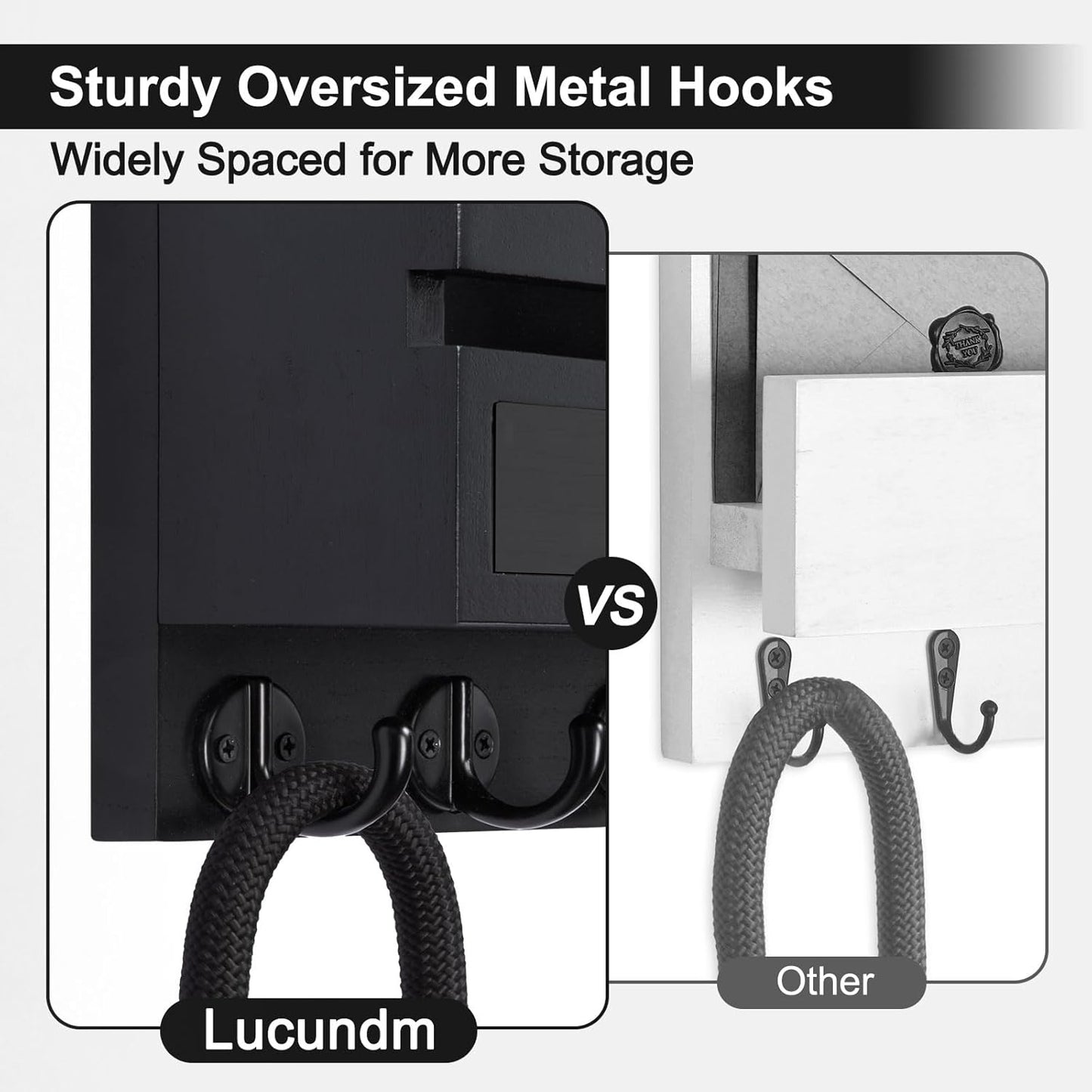 Mail Holder / Home Decor Rack / Black / Standard - 11.8 Inch