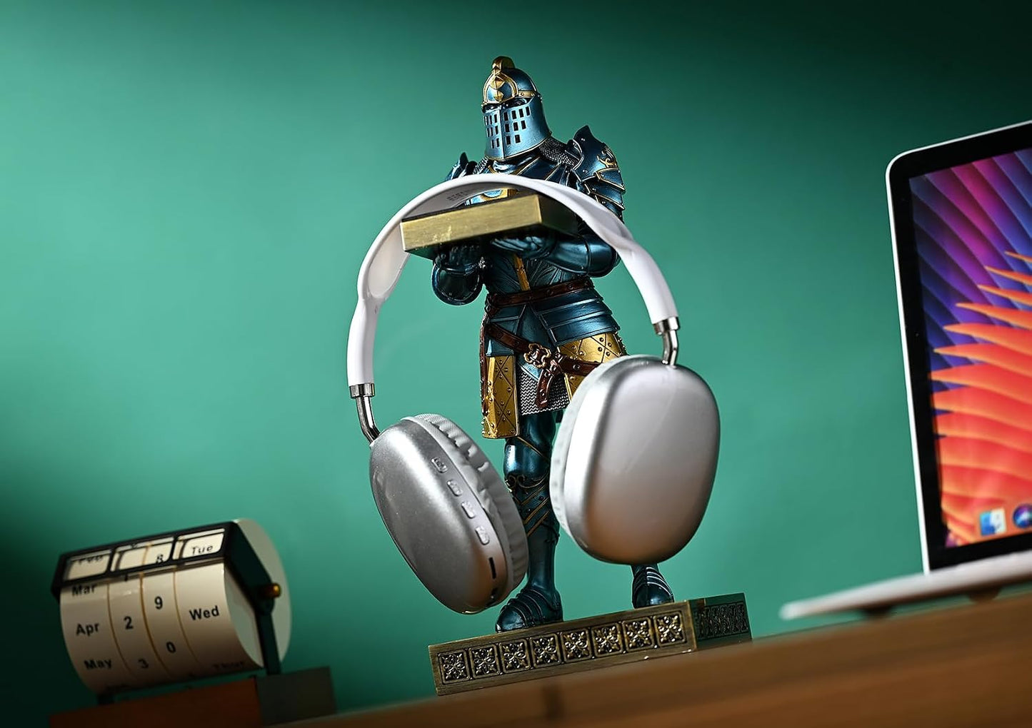 King's Guard Headphone Stand Watch Stand Jewelry Holder Tray Tower Blue | 12.20 Inch Resin Warrior Pen Holder Cell