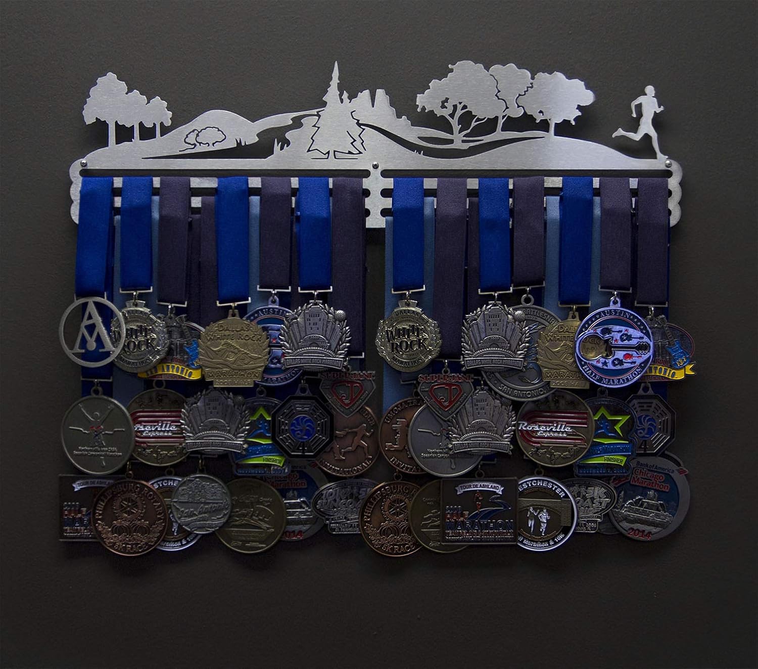 Allied Medal Hangers - Trailscape - Male or Female Runner - Multiple Variations Offered - Sports Awards Holder Display