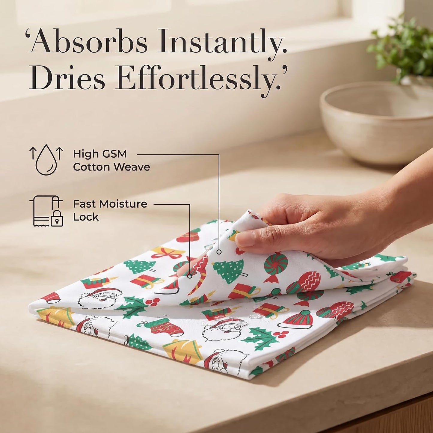 Urban Villa Cloth Napkins Cotton 20x20 (Set of 12) Xmas Print