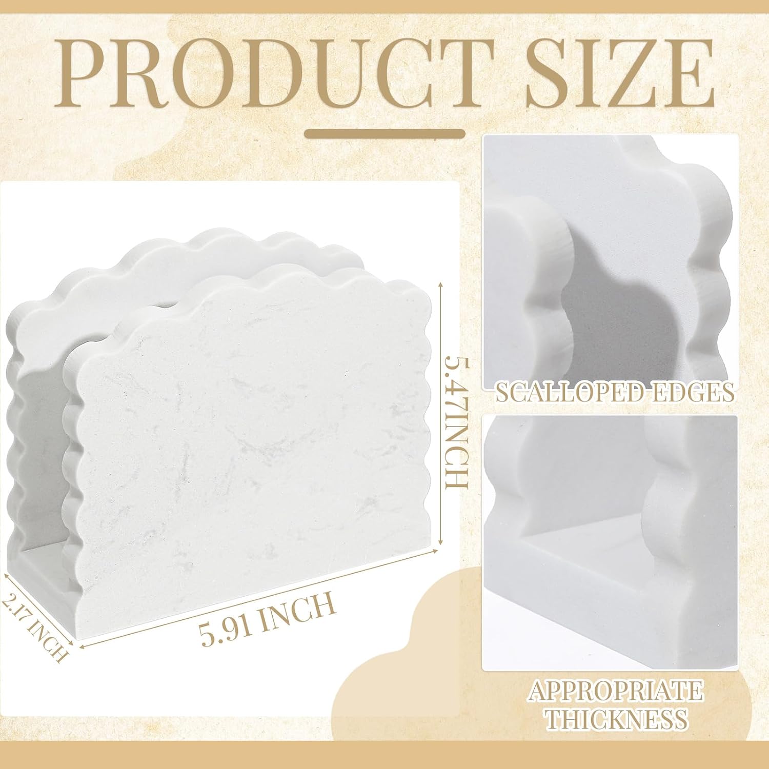 Marble Napkin Holder / White