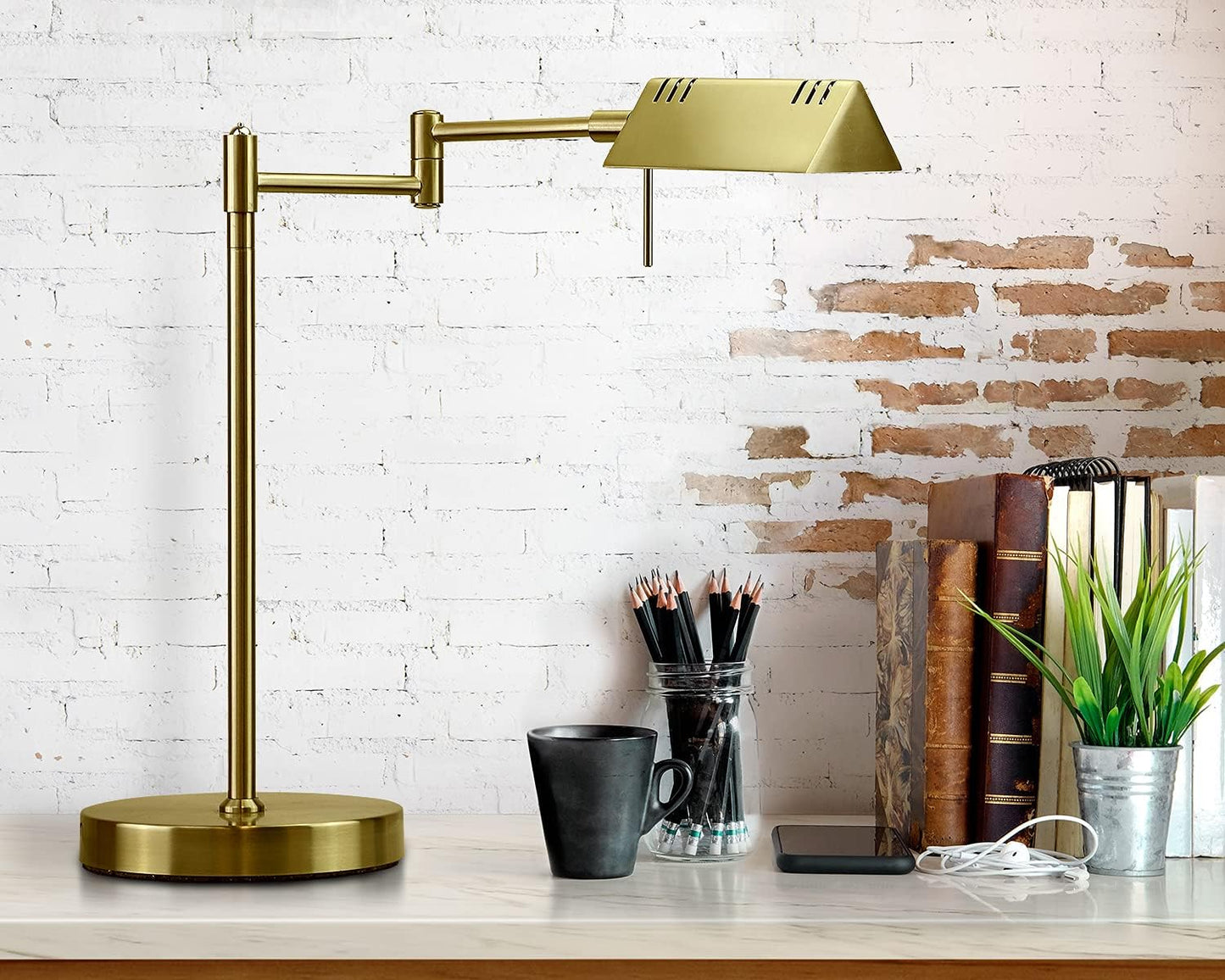 O'Bright LED Pharmacy Table Lamp, Full Range Dimming, 12W LED, 360 Degree Swing Arms, Desk, Reading, Craft, Work Lamp