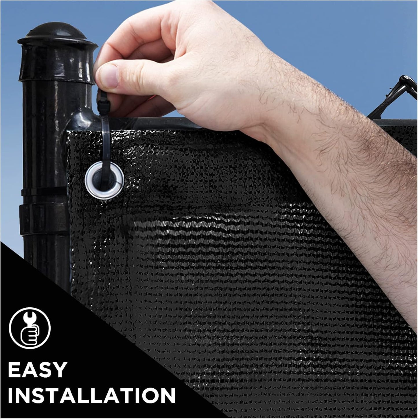 Instant Outdoor Privacy Fence Screen for Any Metal / 5' x 50 / Black