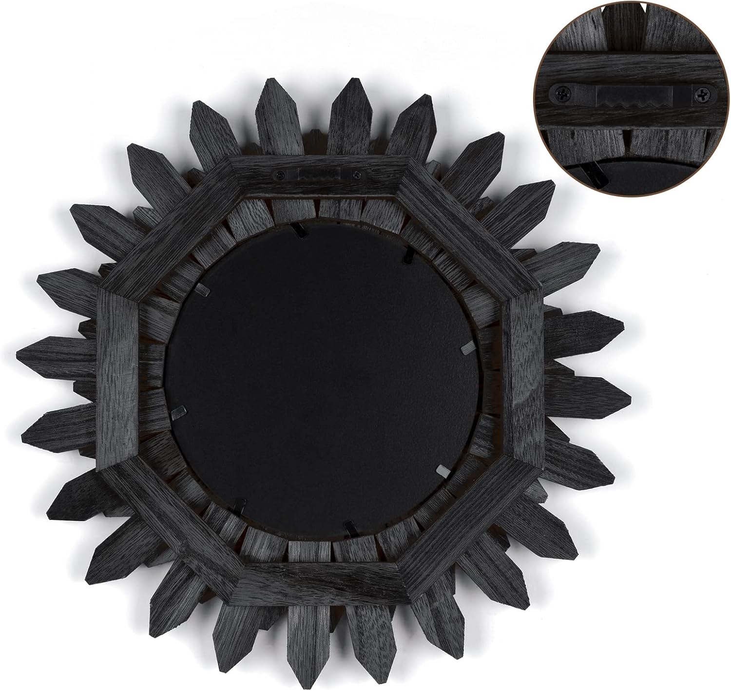 Wall Decor Wall Mirror Boho Wall Decor Wood Decorative Mirror / Black / 12 Inch