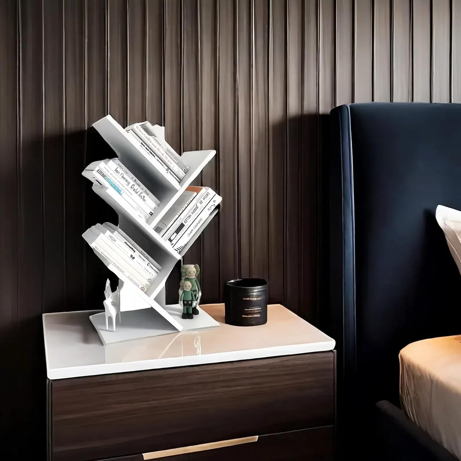 5-Tier White Wood Small Bookshelf / 5-tier-white