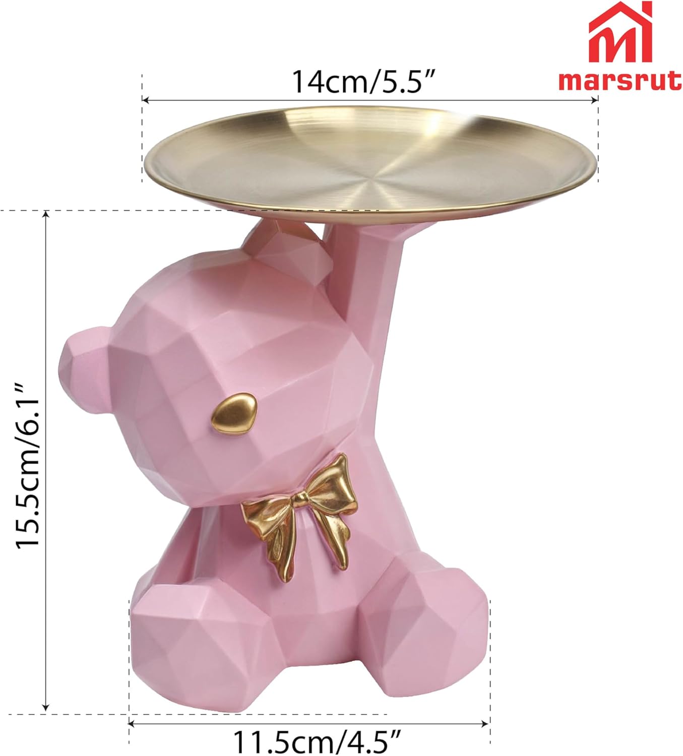Ring Stand Sculptures / Bear Serving Tray Candy Dish Key Holder