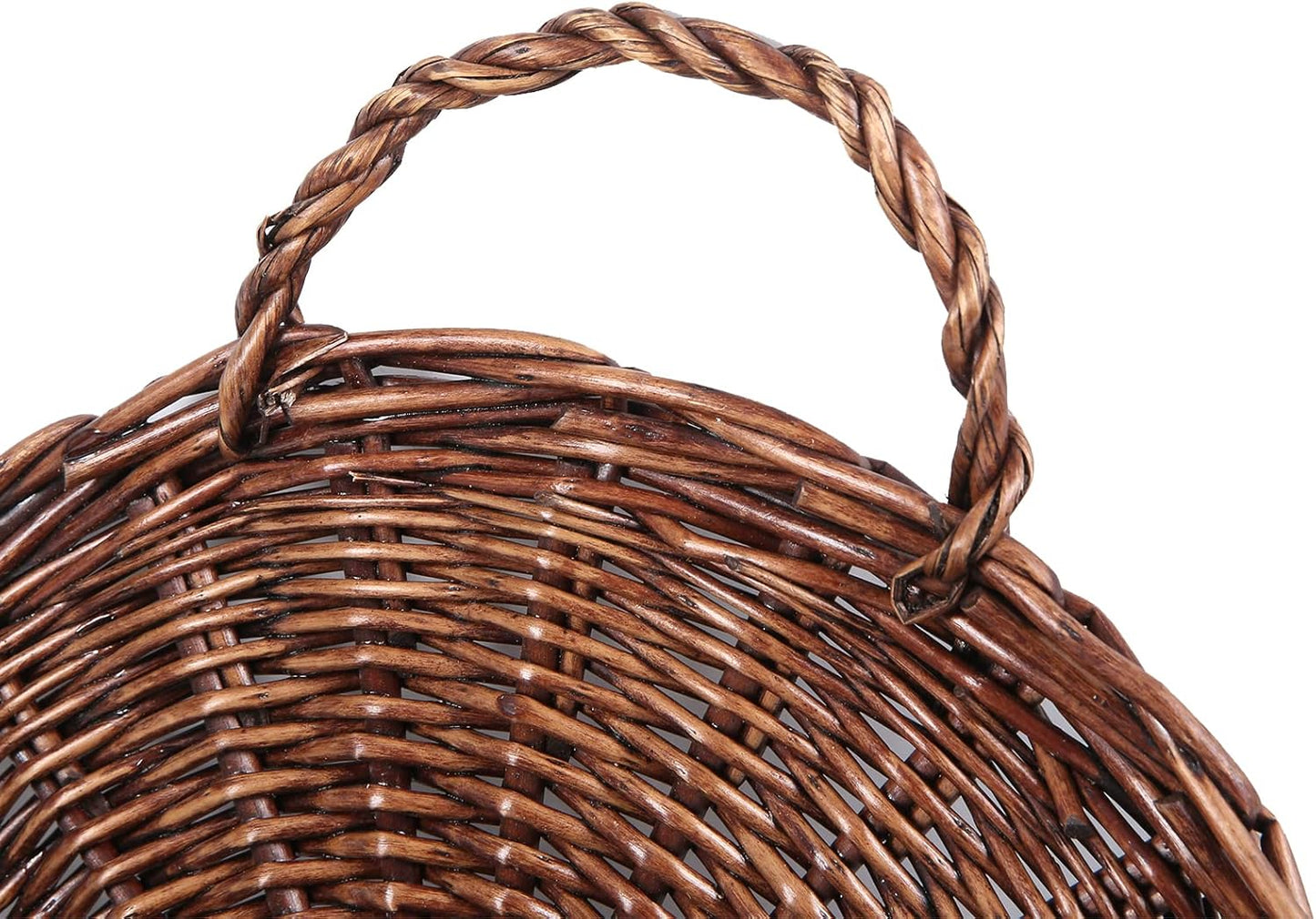 JJSQ Handmade Woven Wicker Hanging Storage Basket / Brown