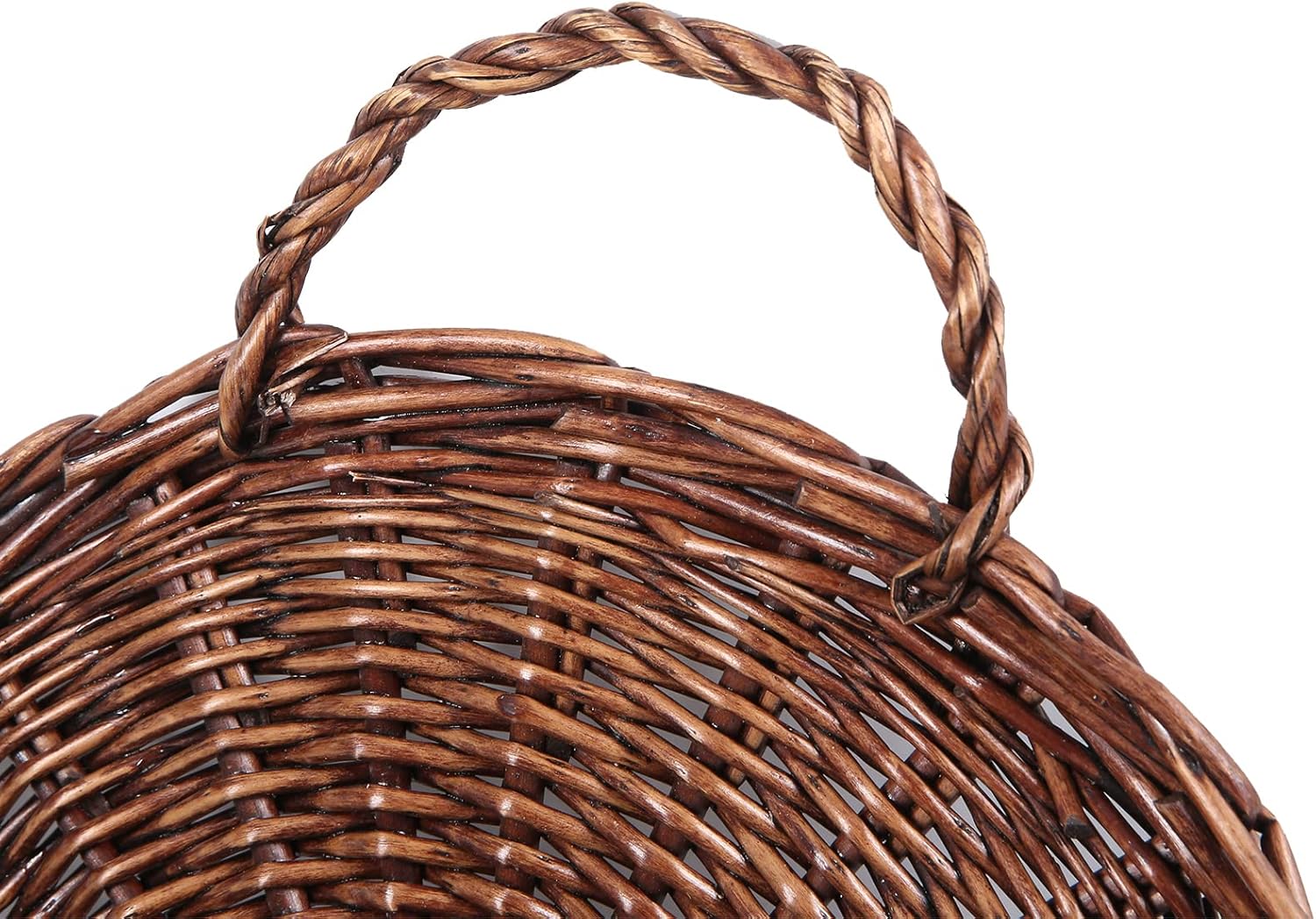 JJSQ Handmade Woven Wicker Hanging Storage Basket / Brown