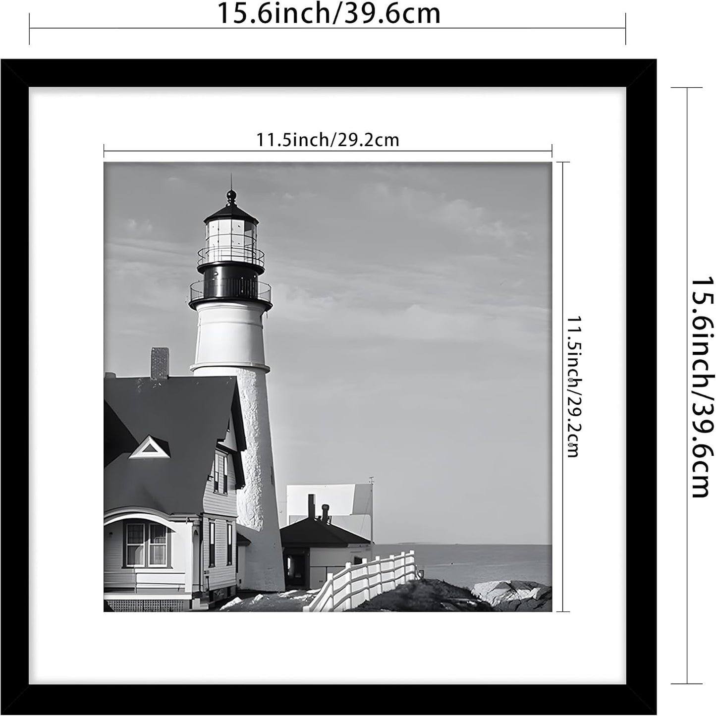 16x16 Black Picture Frame, Poster Frame for Wall, 3 Pack | Fits 12x12 Photos With Mat or 16x16 Without Mat, Square Wall