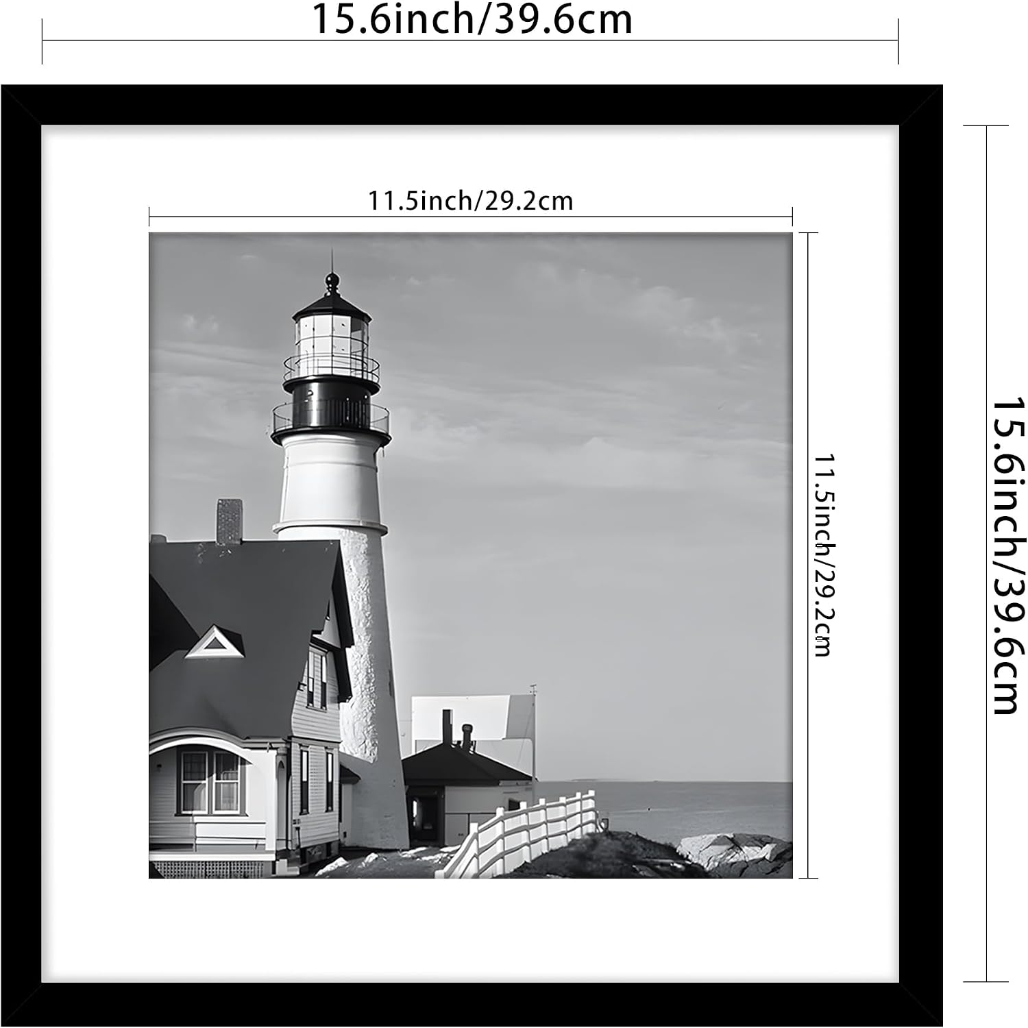 16x16 Black Picture Frame, Poster Frame for Wall, 3 Pack | Fits 12x12 Photos With Mat or 16x16 Without Mat, Square Wall