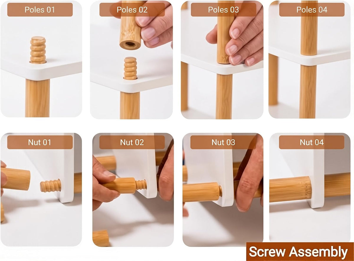 4-Tier Bamboo Corner Shelf,Kitchen Countertop Organizer,Corner Countertop Organizer Shelf, Coffee Bar Organizer,Coffee