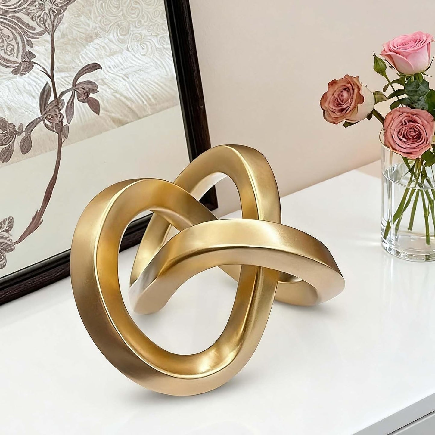 Mid Century Modern Abstract Figurines / Gold