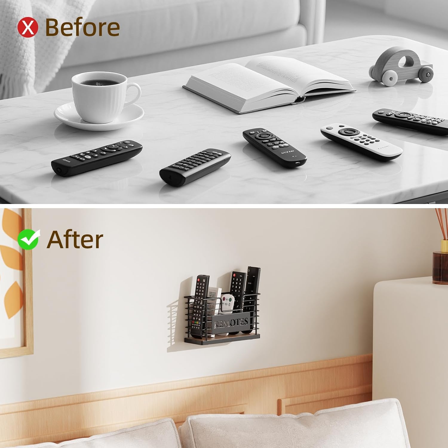 Remote Control Holder / 5 Slot-brown