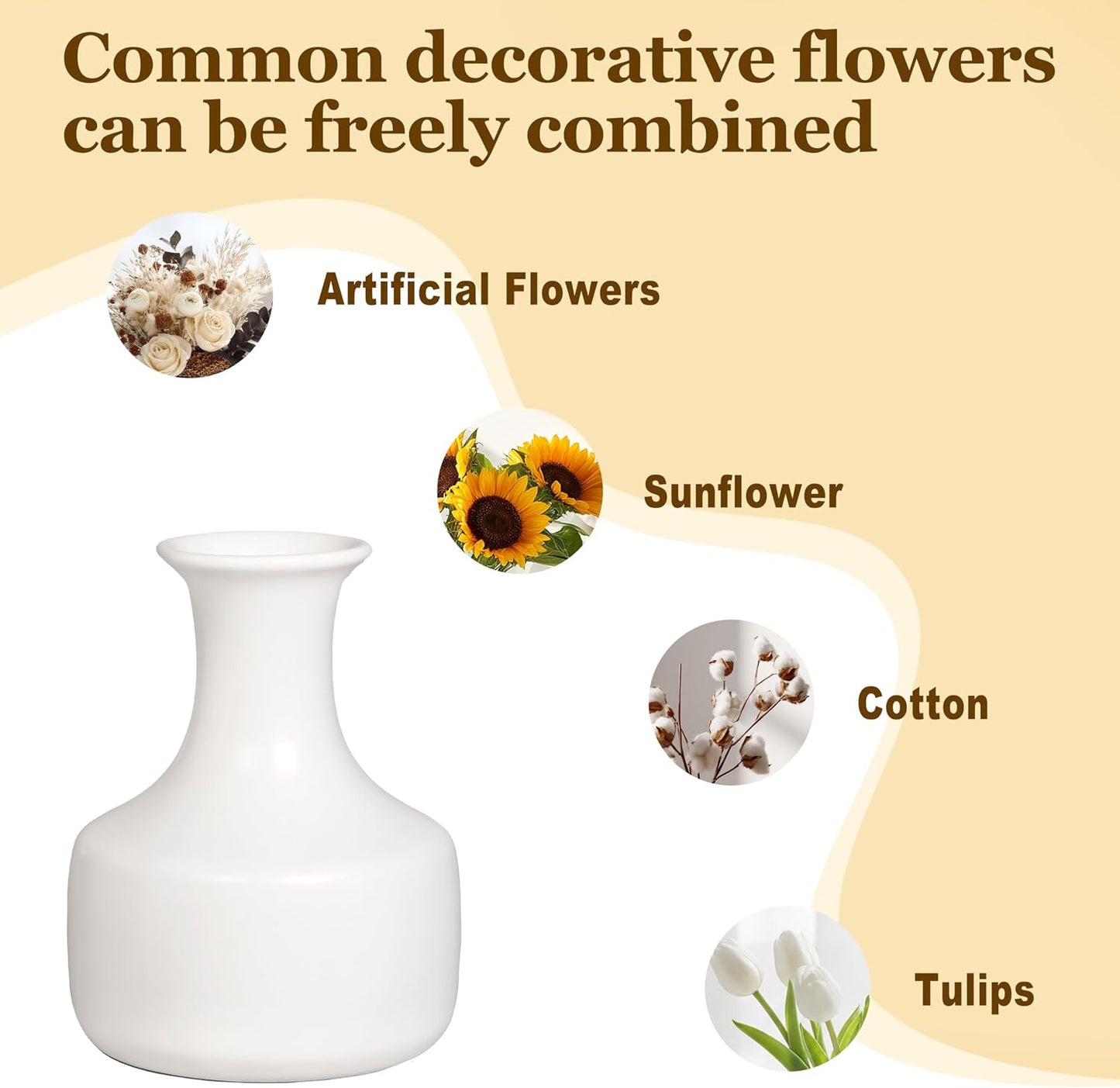 Small Ceramic Vase / White / 7 Inch