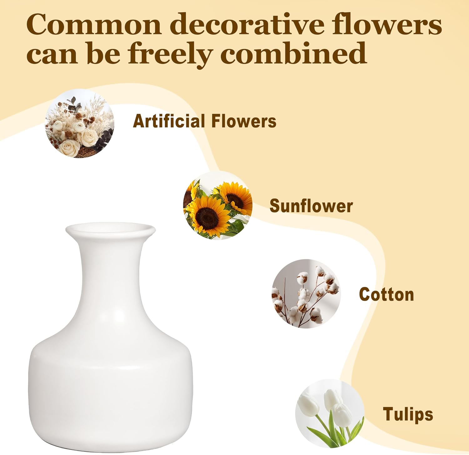 Small Ceramic Vase / White / 7 Inch