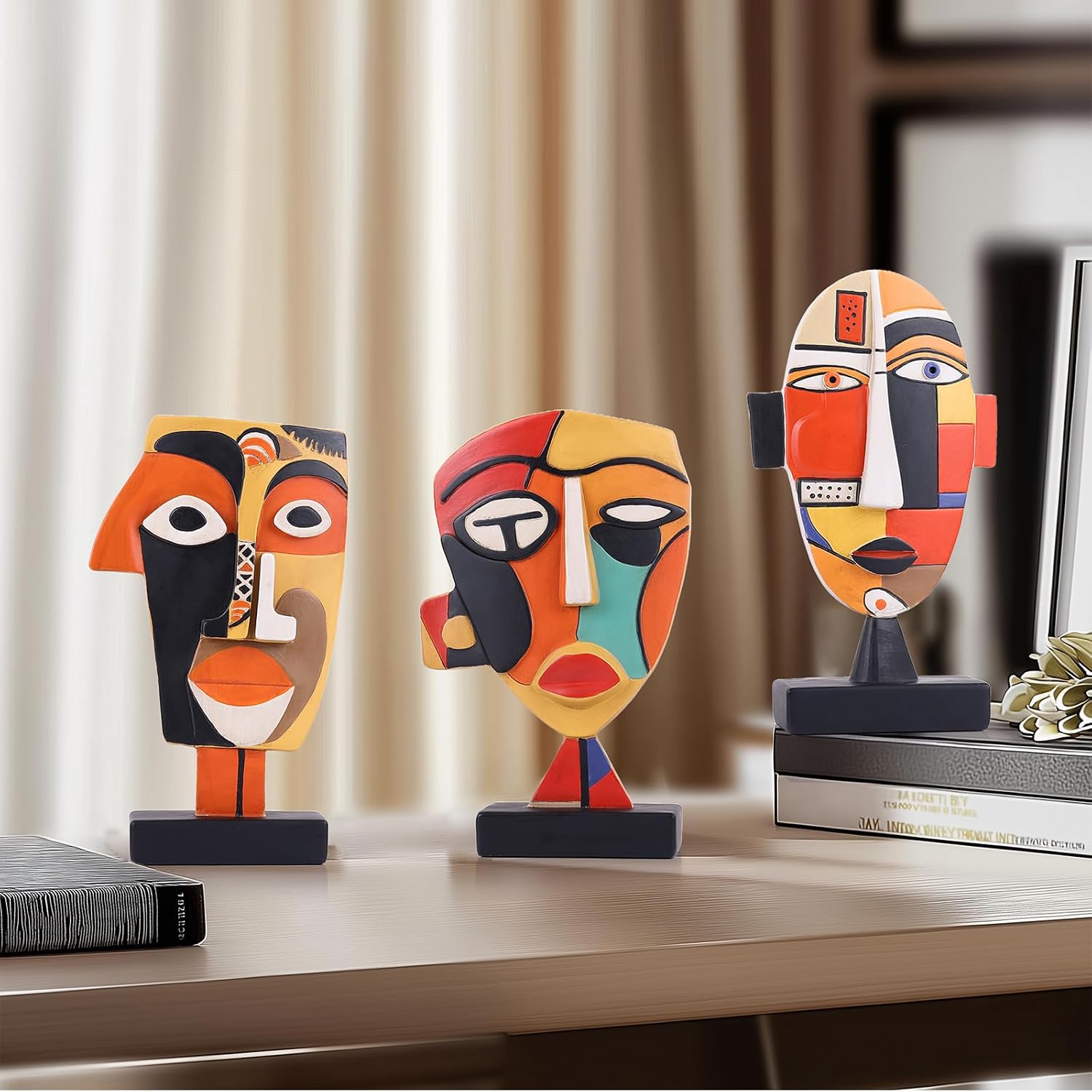 Handcrafted African Art Tribal Figurines Weird Art Decor / Large / Set of 3