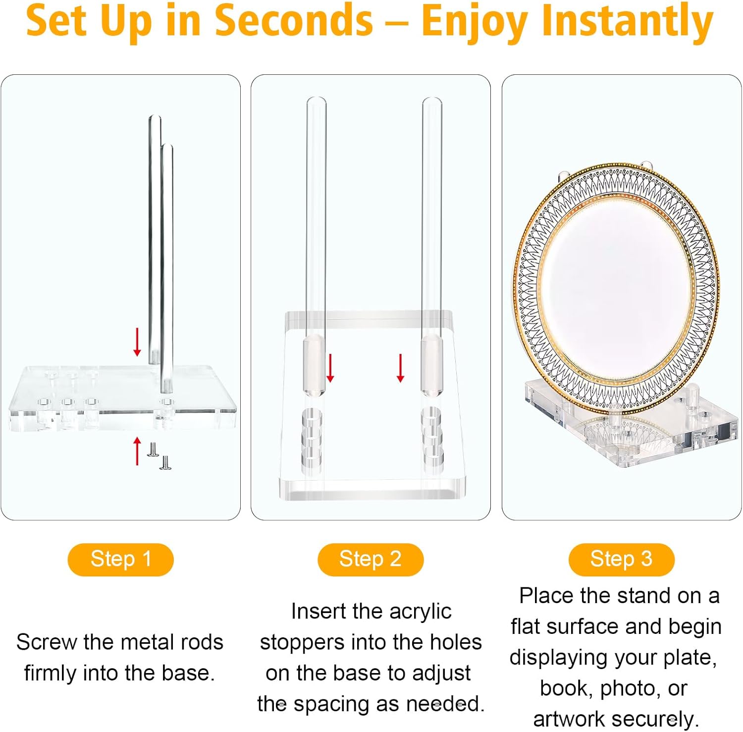 Acrylic Plate Stand for Display / Clear